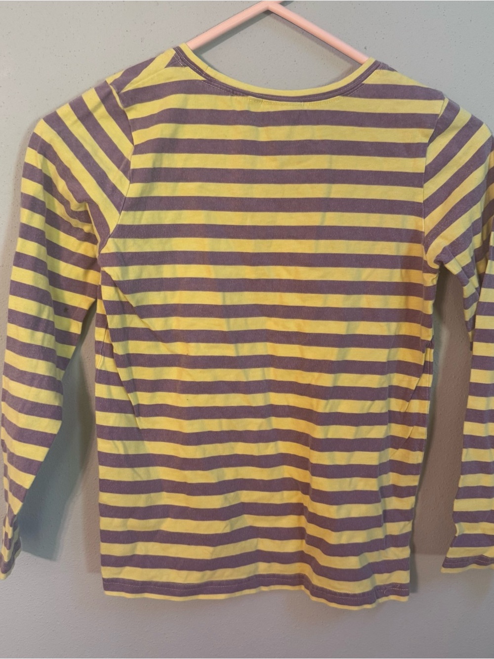 Mini Boden Yellow and Purple Striped Long-Sleeve Tee large 9-10 - Picture 6 of 7